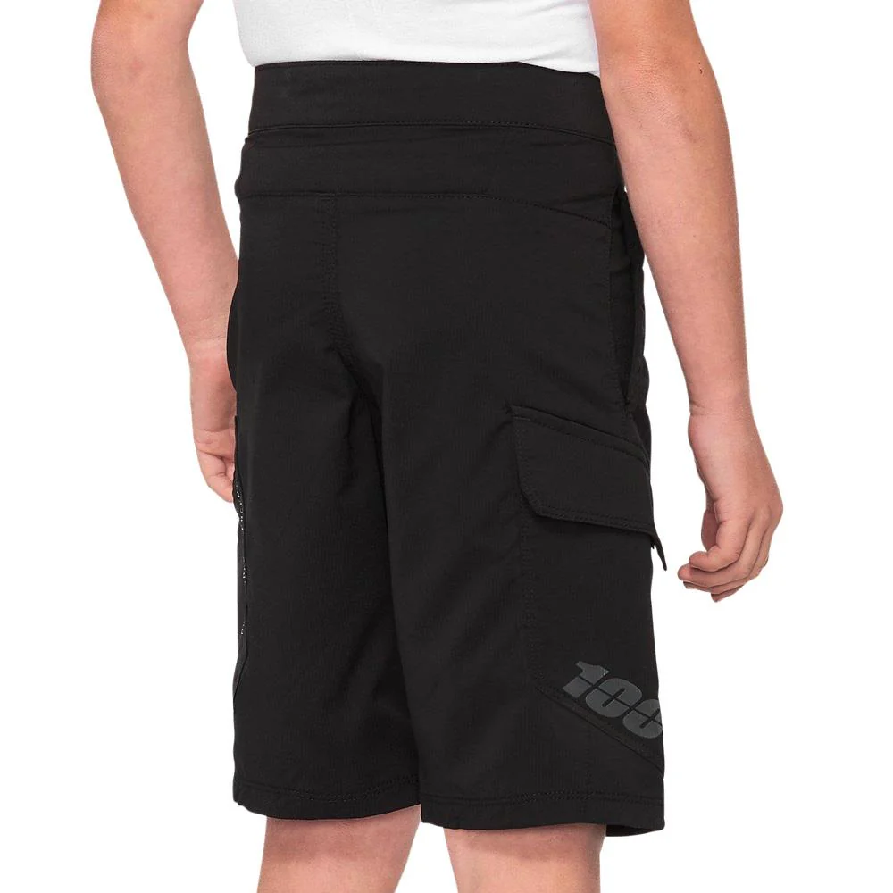 100% Ridecamp Youth Race Shorts - Black - Image 2