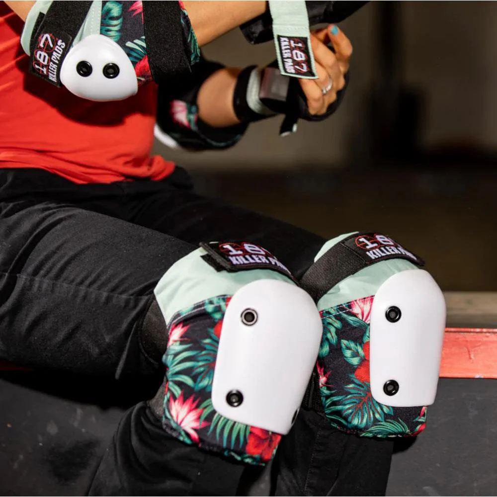 187 Killer Pads Jr. Six Pack Set - Hibiscus - Pink/ Green/ Black - Image 4