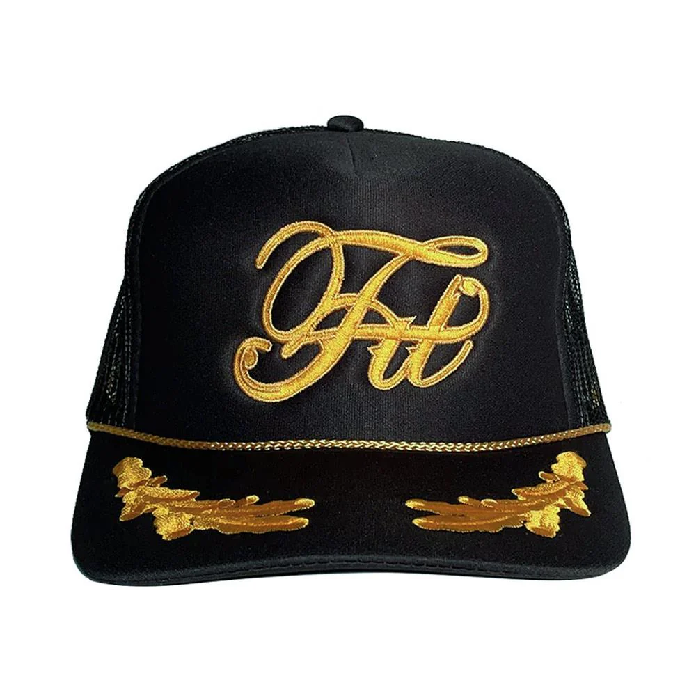 Fit High Crown Captains Trucker Hat - Black - Image 2