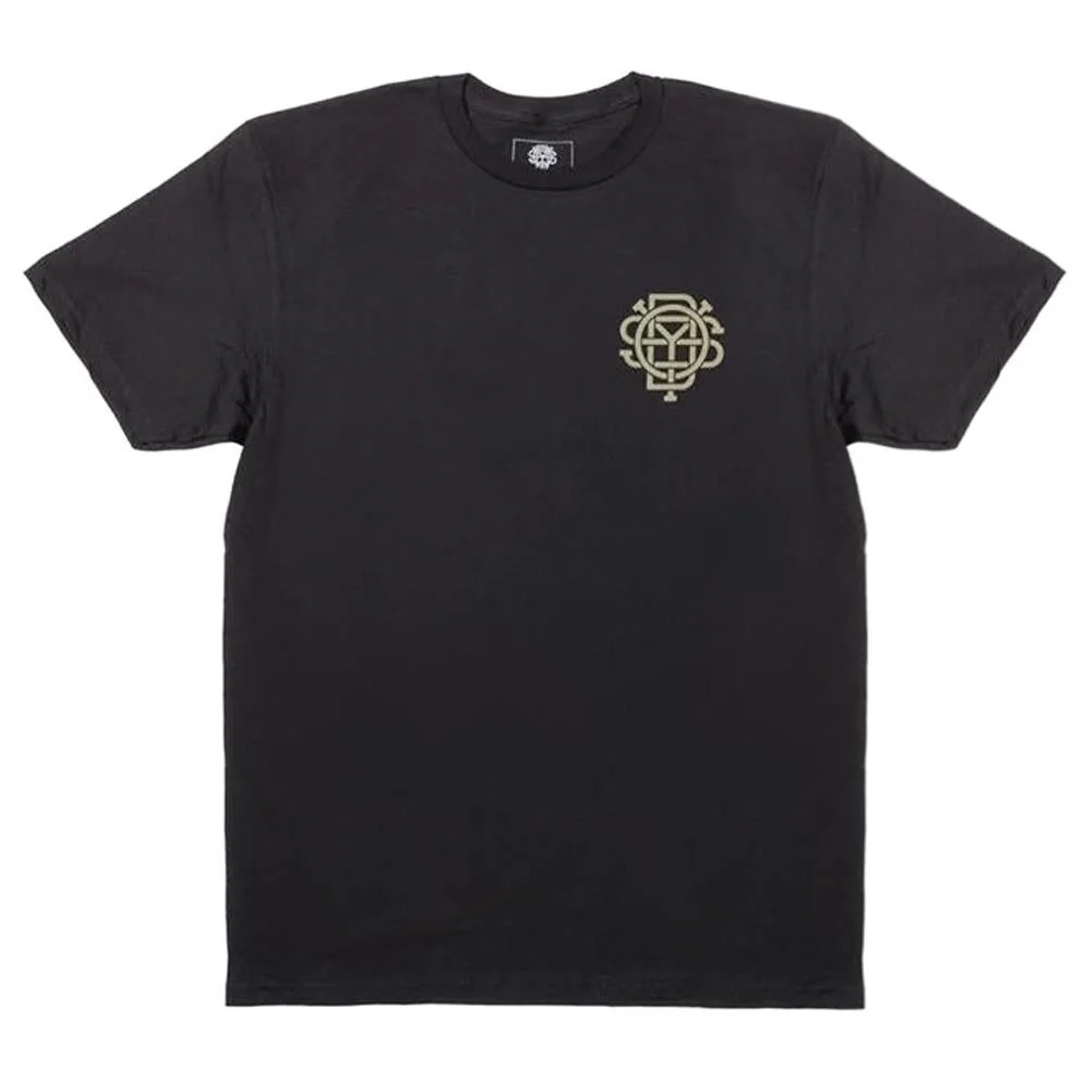 Odyssey Import T-Shirt - Black With Olive Ink - Image 2