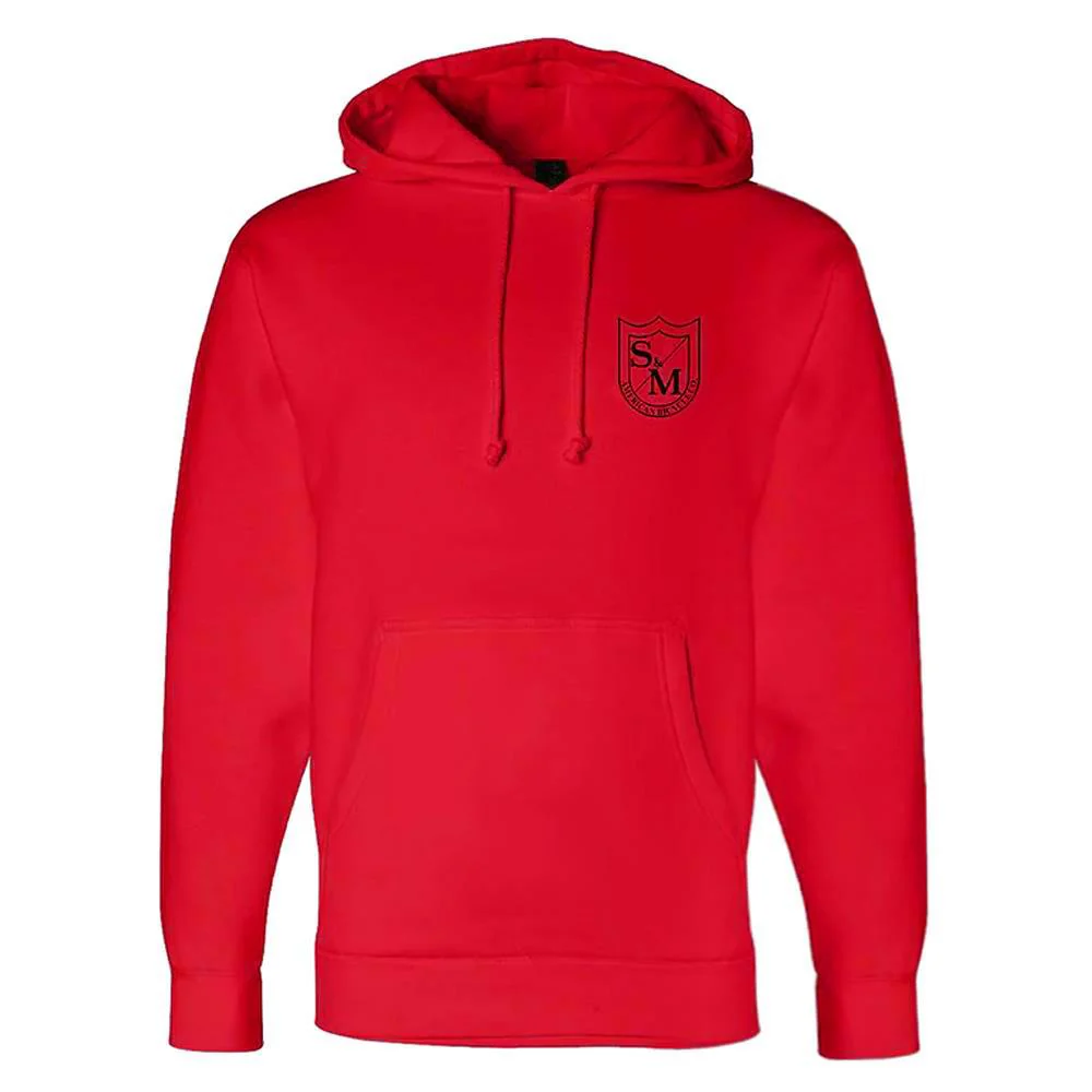 S&M Two Shield Heavy Pullover Hoodie - Red - Image 2