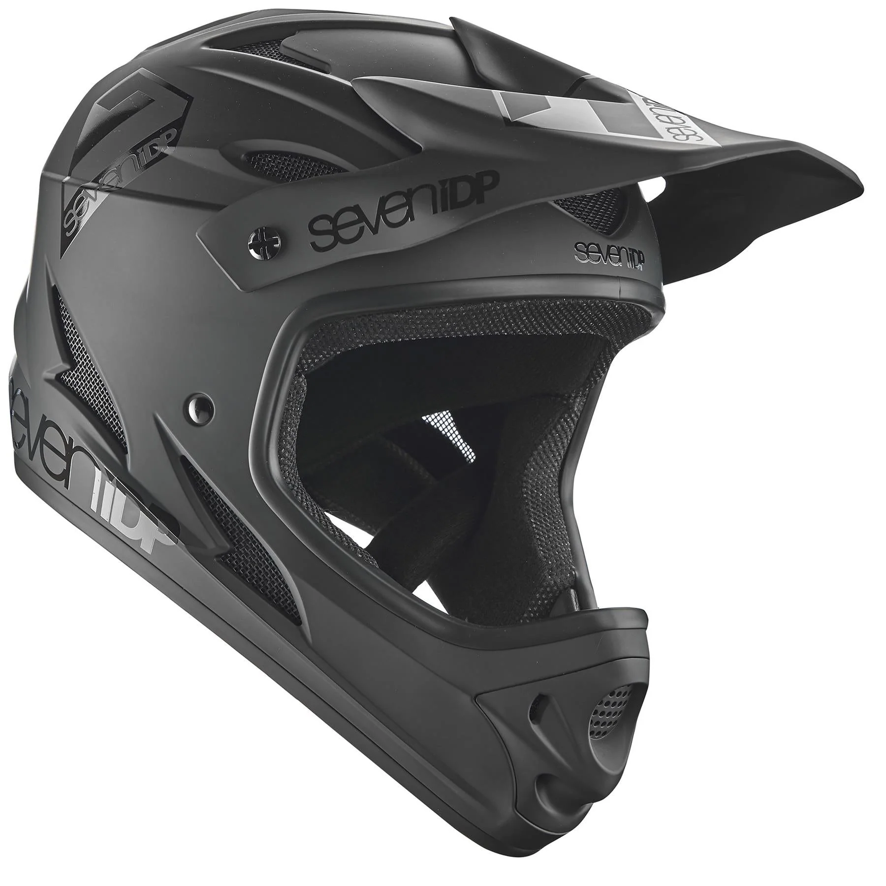 Seven iDP M1 Race Helmet - Matt Black/Gloss Black - Image 2