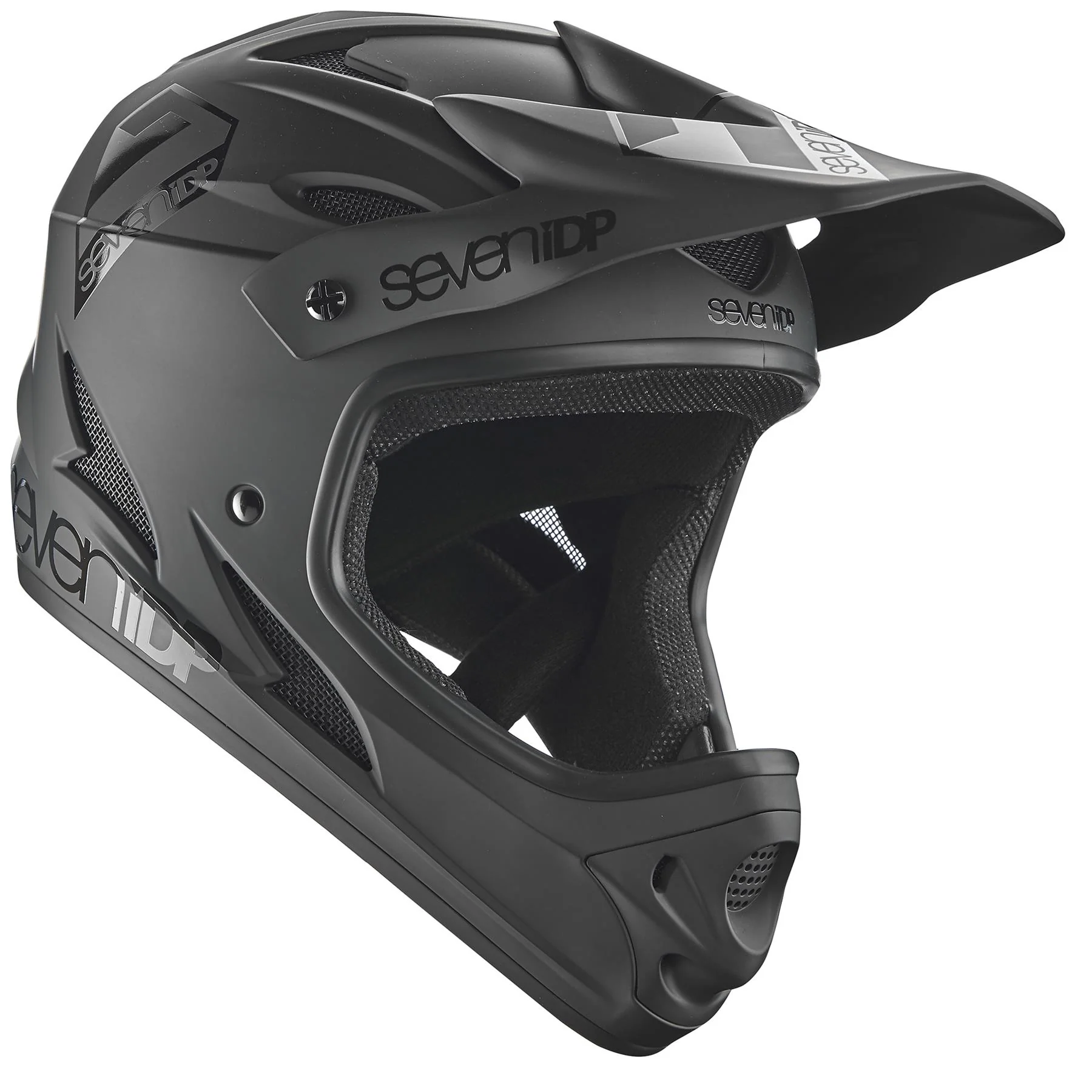 Seven iDP M1 Youth Race Helmet - Matt Black/Gloss Black - Image 2