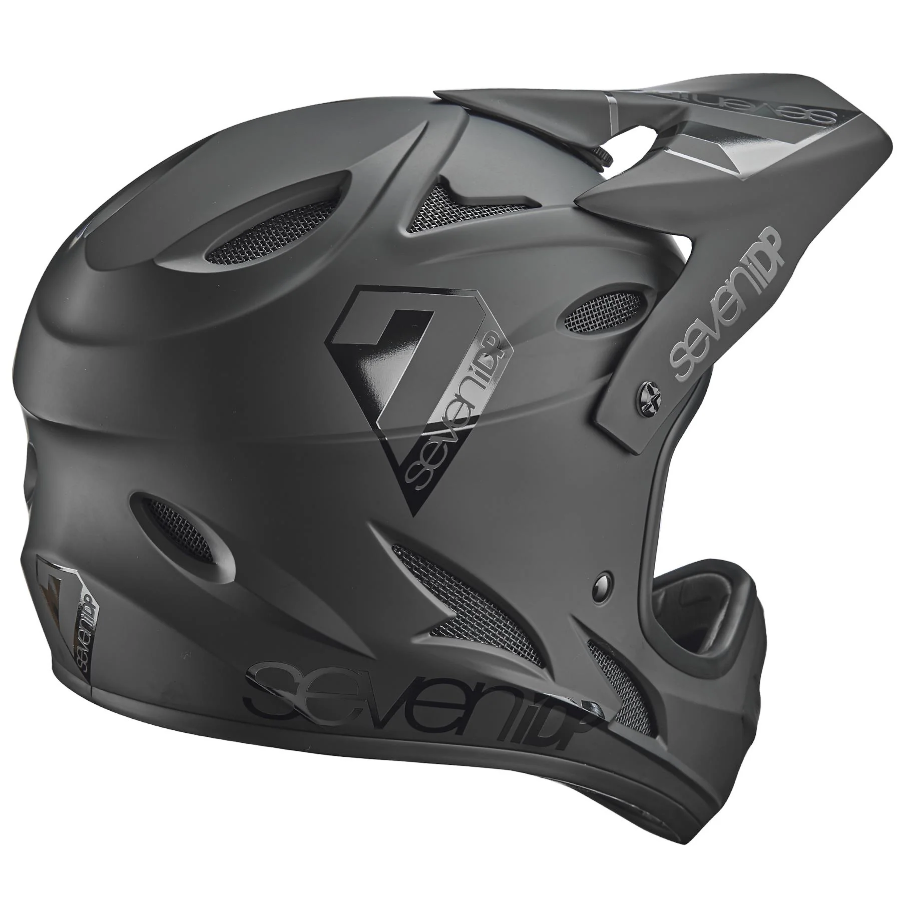 Seven iDP M1 Youth Race Helmet - Matt Black/Gloss Black - Image 4
