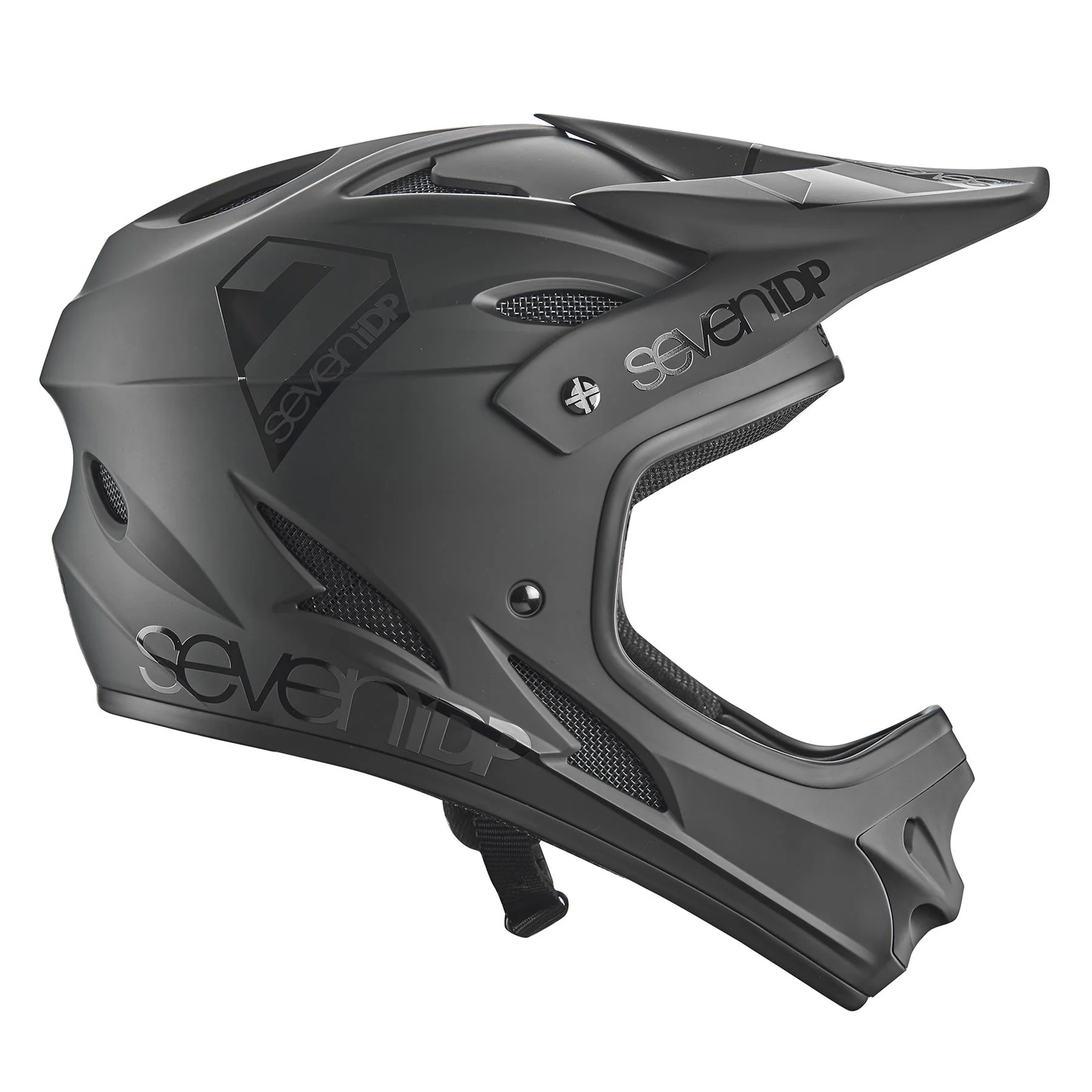 Seven iDP M1 Youth Race Helmet - Matt Black/Gloss Black - Image 5