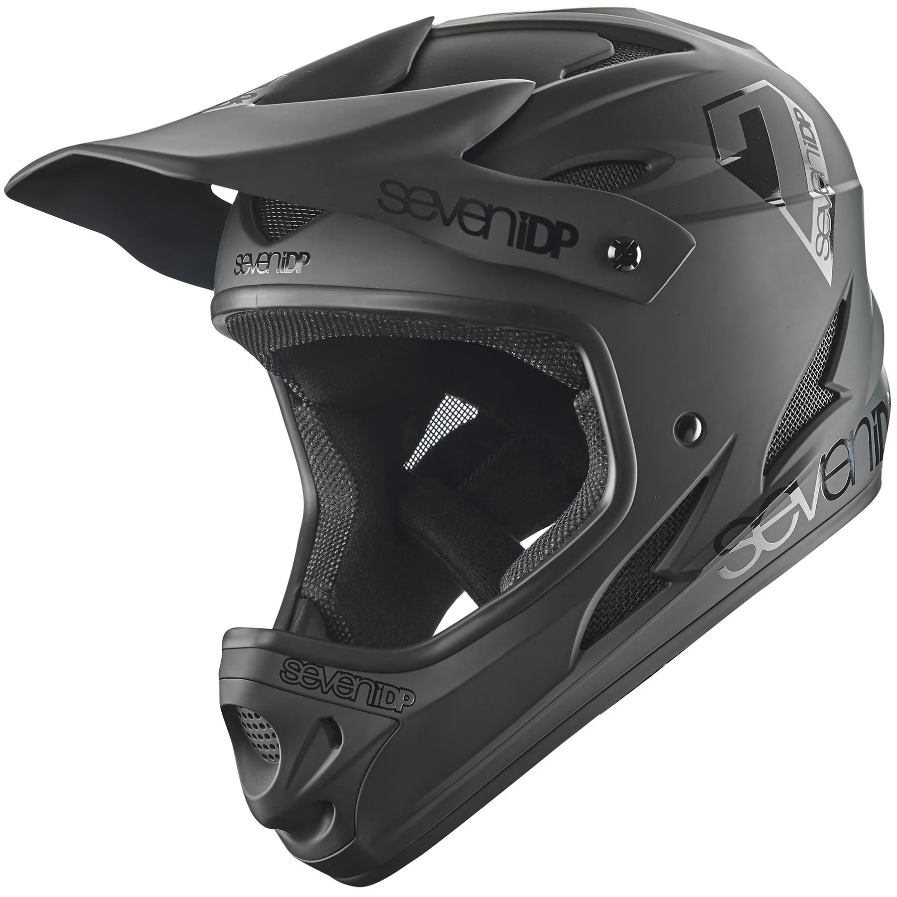 Seven iDP M1 Youth Race Helmet - Matt Black/Gloss Black - Image 6