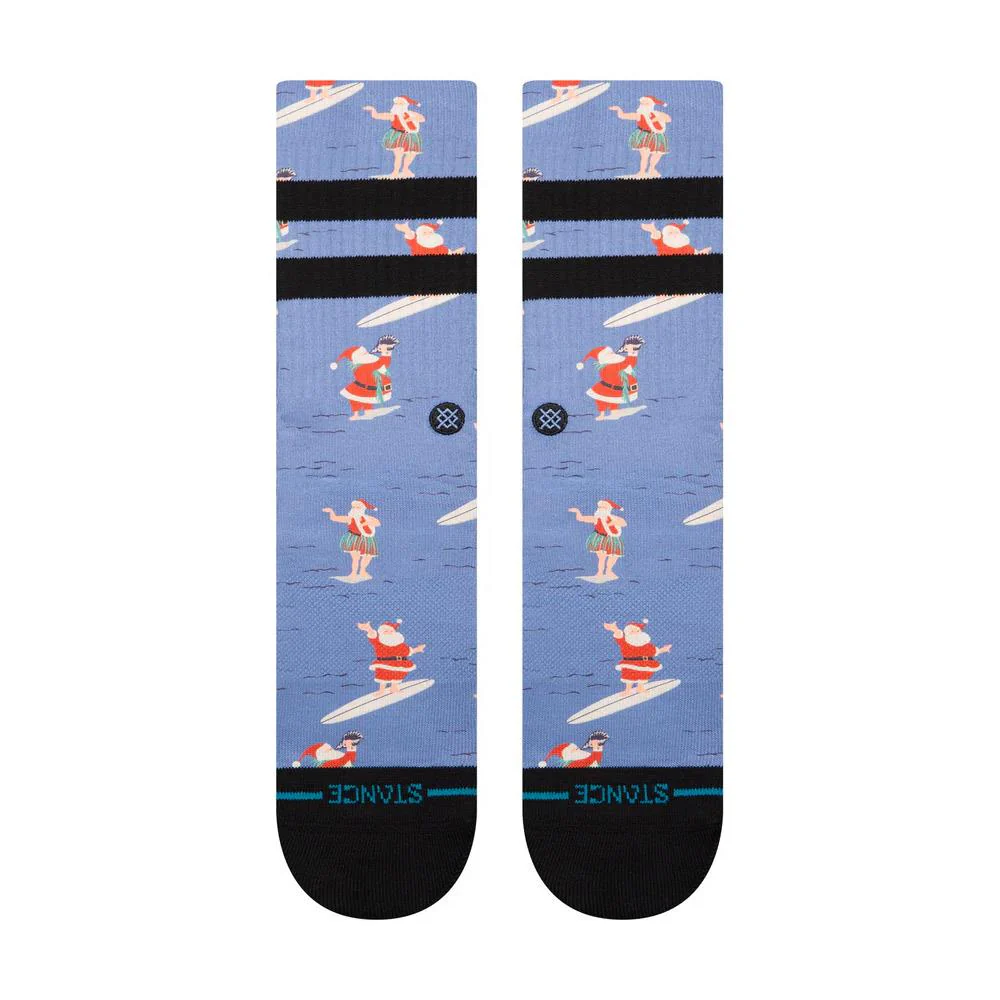 Stance Surfing Santa Crew Socks - Blue Wash - Large - Image 2