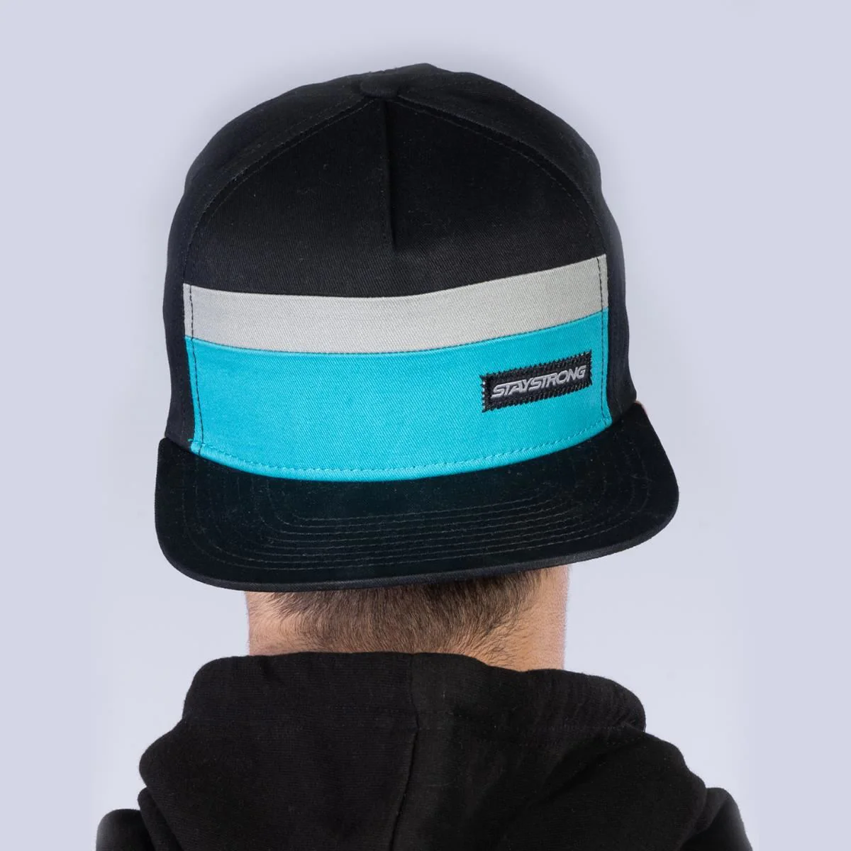Stay Strong Block Snapback - Black/Teal - Image 4