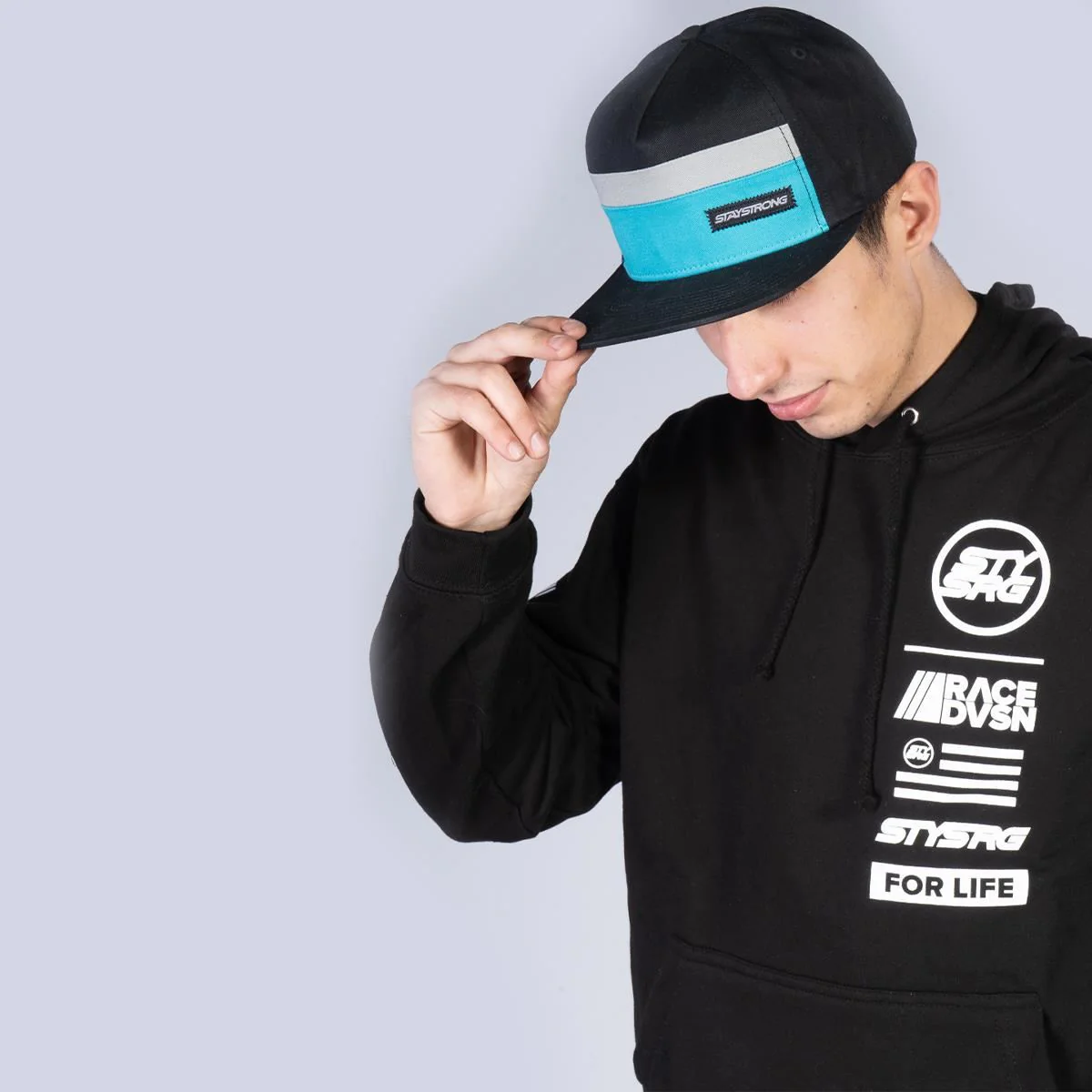 Stay Strong Block Snapback - Black/Teal - Image 6
