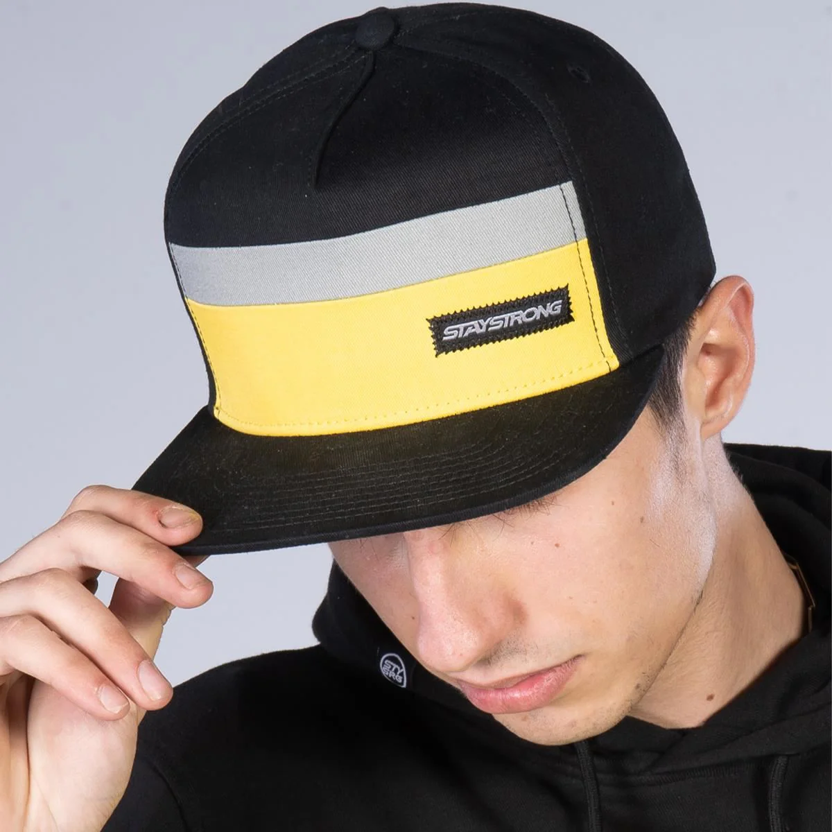 Stay Strong Block Snapback - Black/Yellow - Image 3