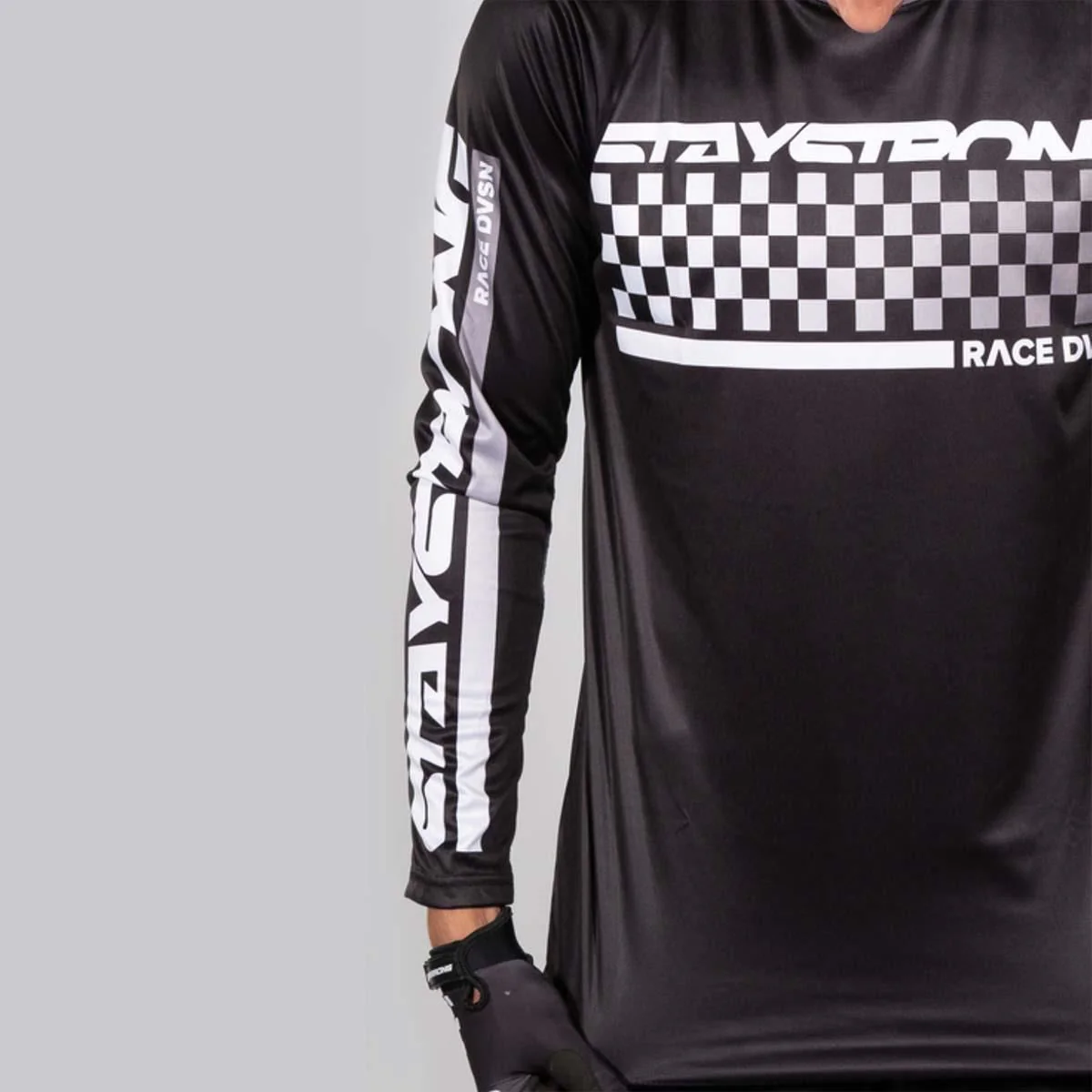 Stay Strong Checker Race Jersey - Black - Image 4