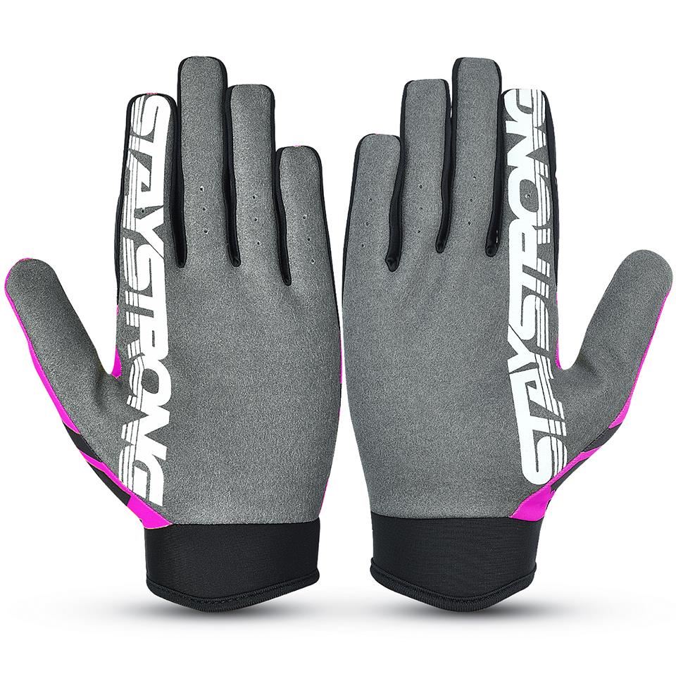Stay Strong Chev Stripe Youth Gloves - Pink - Image 2