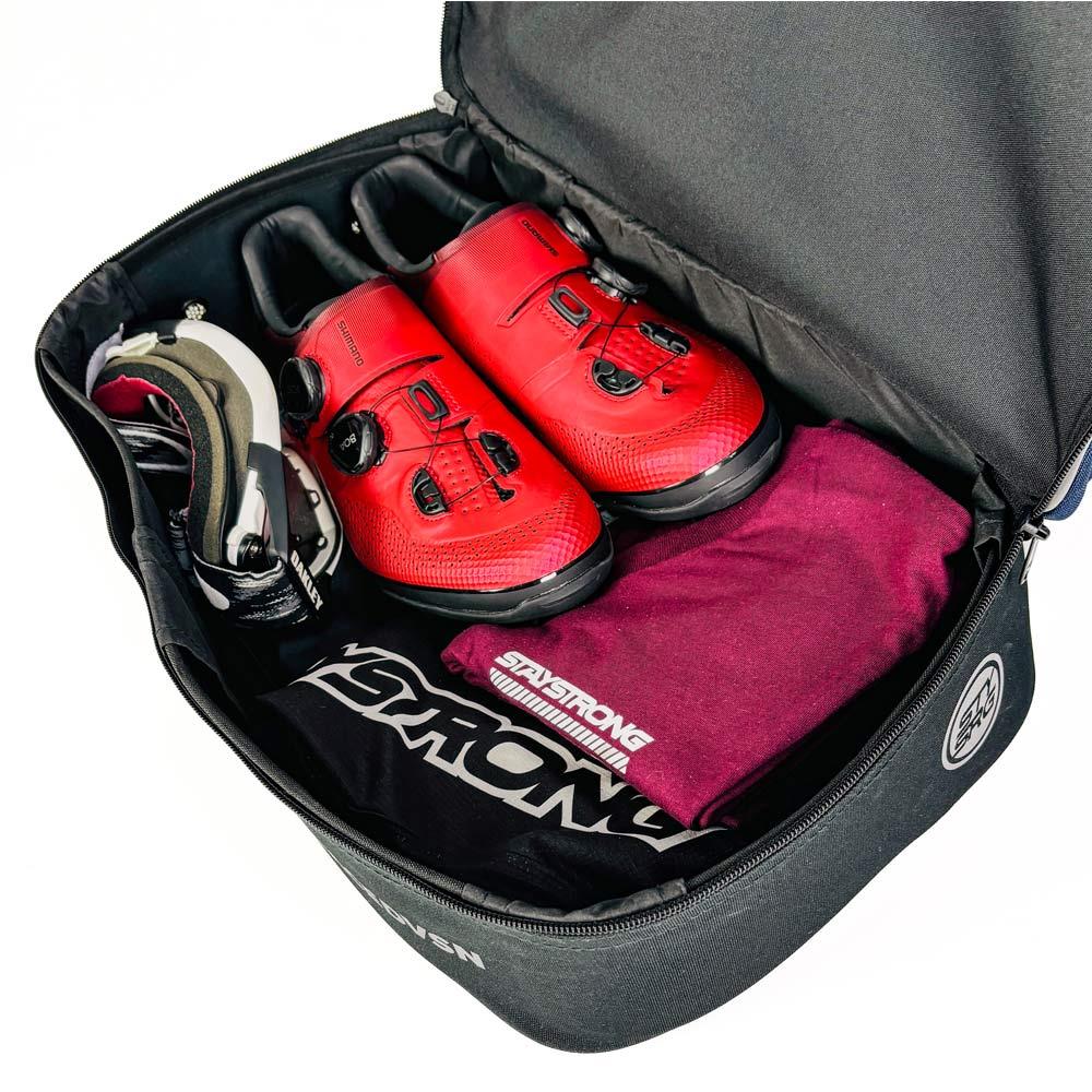 Stay Strong Chevron Kit/Helmet Bag - Navy and Red - Image 5
