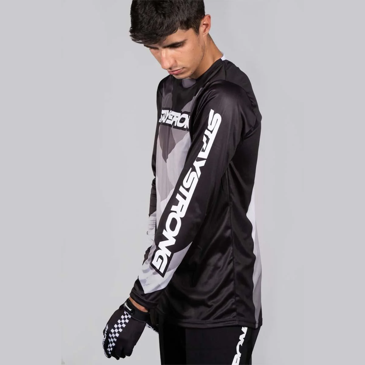 Stay Strong Chevron Race Jersey - Black - Image 4