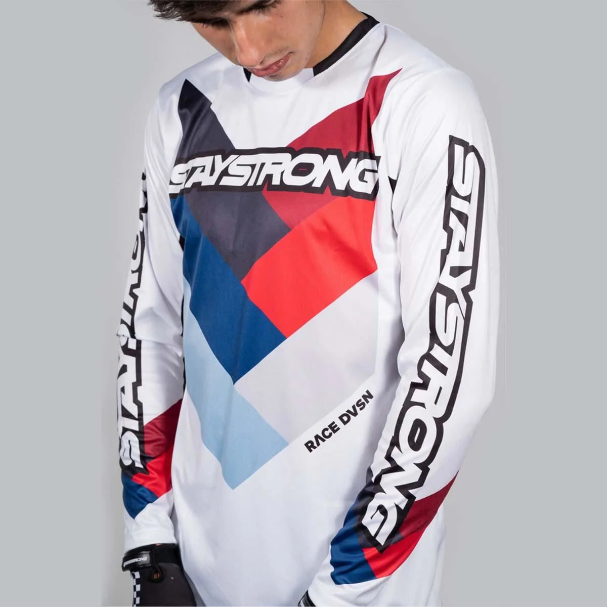 Stay Strong Chevron Race Jersey - White - Image 4