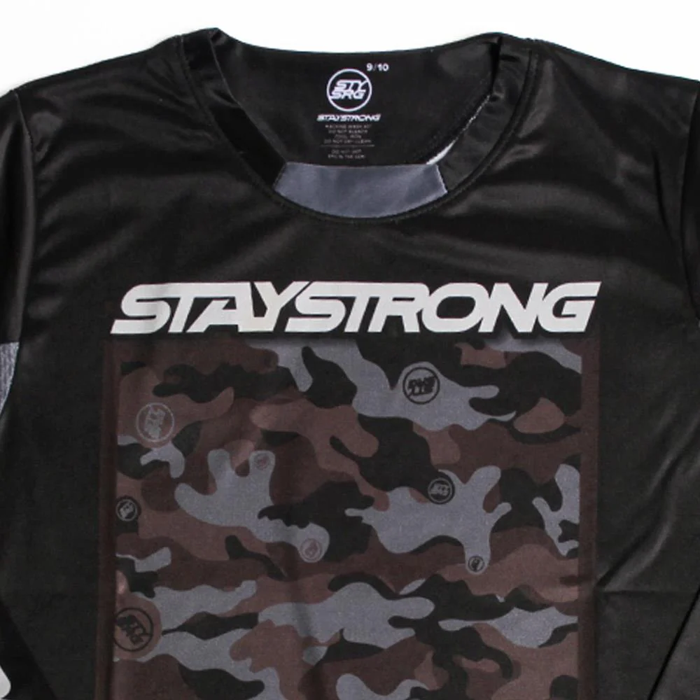 Stay Strong Custom Camo Youth Race Jersey - Camo - Image 4