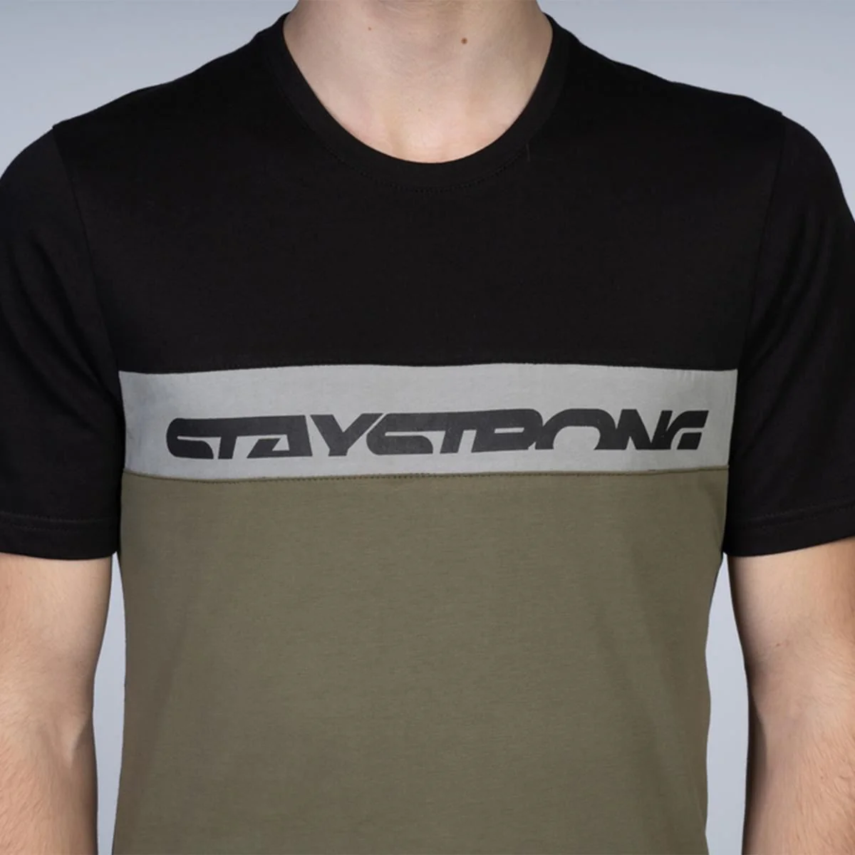 Stay Strong Cut Off T-Shirt - Black/Green - Image 3