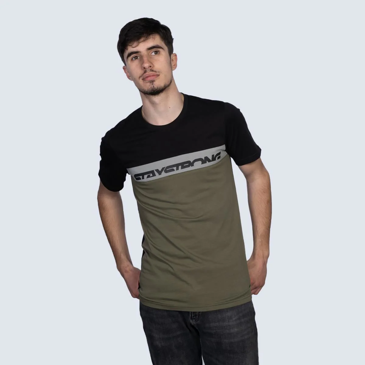Stay Strong Cut Off T-Shirt - Black/Green - Image 4