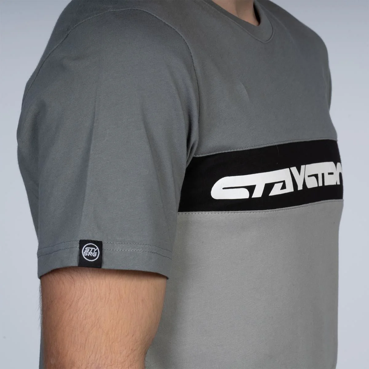 Stay Strong Cut Off T-Shirt - Black/Grey - Image 3