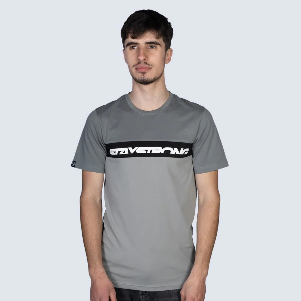 Stay Strong Cut Off T-Shirt - Black/Grey - Image 5