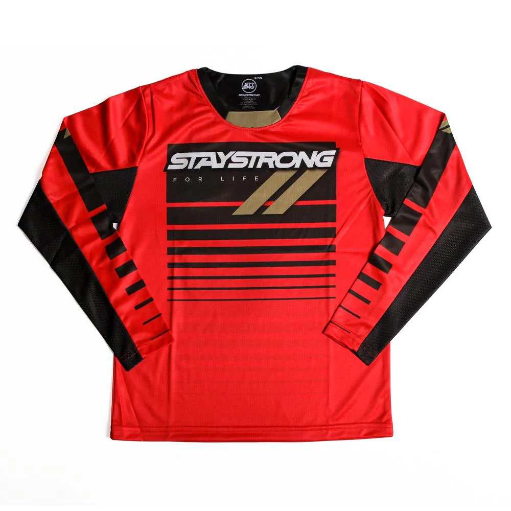 Stay Strong For Life Youth Race Jersey - Red - Image 3