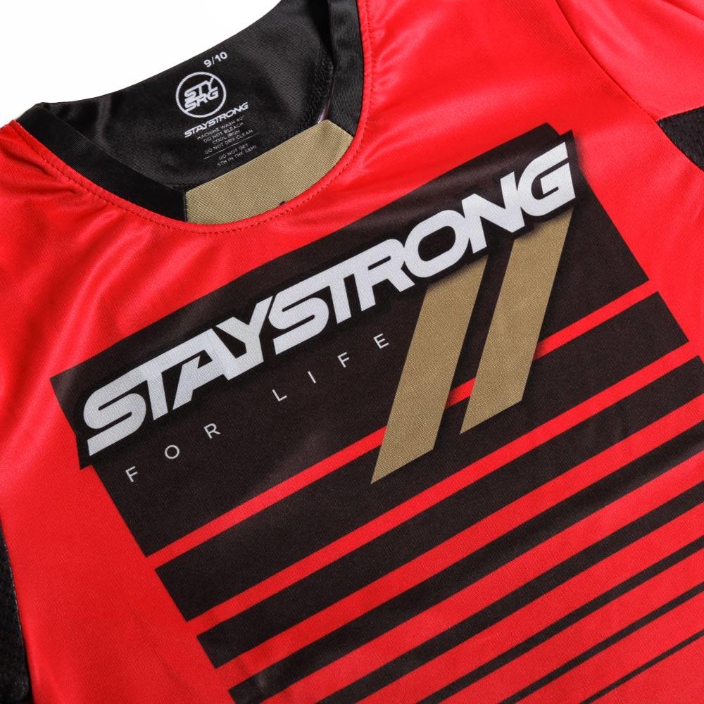 Stay Strong For Life Youth Race Jersey - Red - Image 5