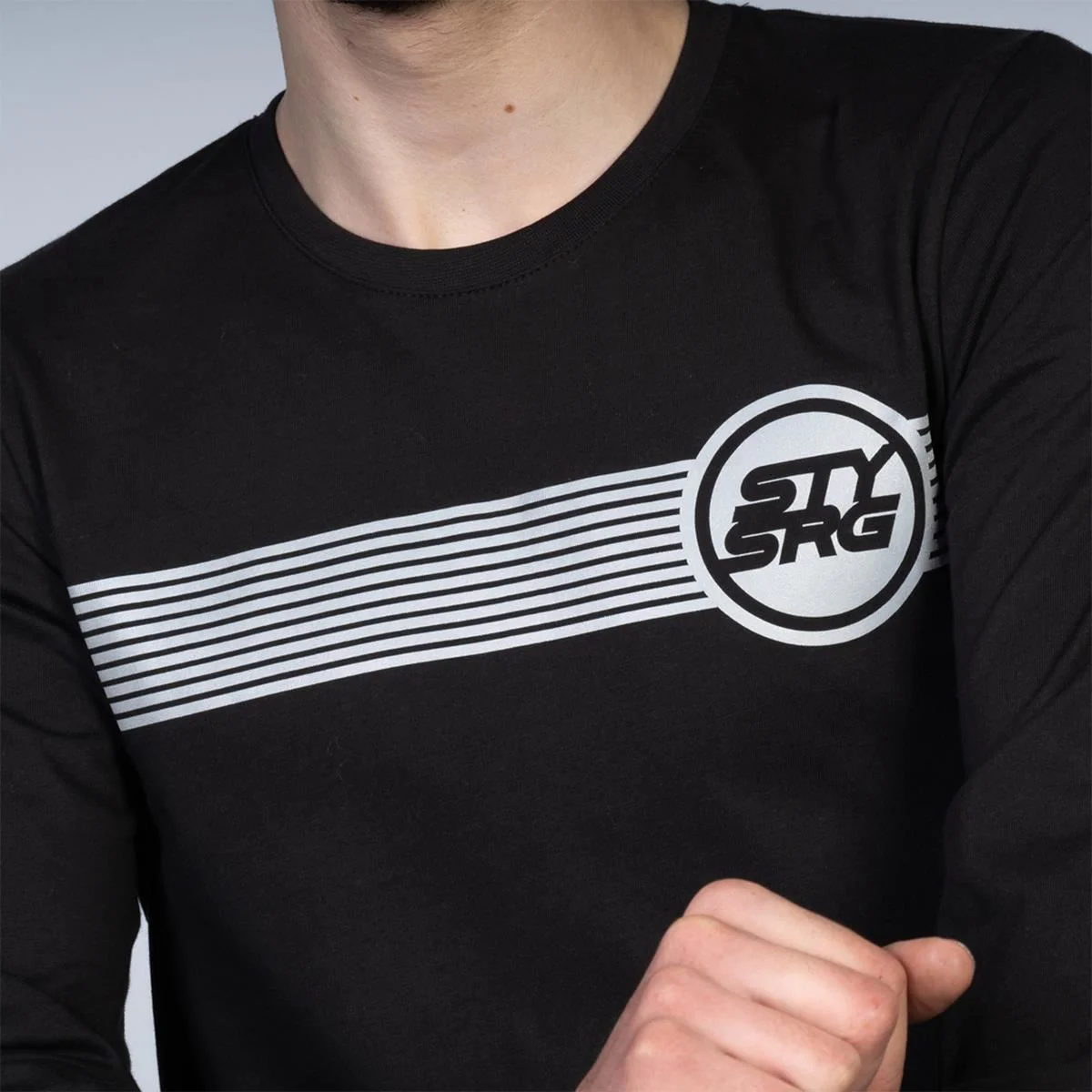Stay Strong Icon Stripe Reflective Long Sleeve T-Shirt - Black - Image 2