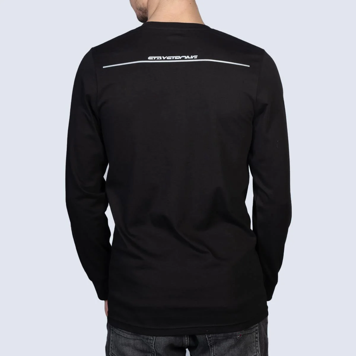 Stay Strong Icon Stripe Reflective Long Sleeve T-Shirt - Black - Image 3