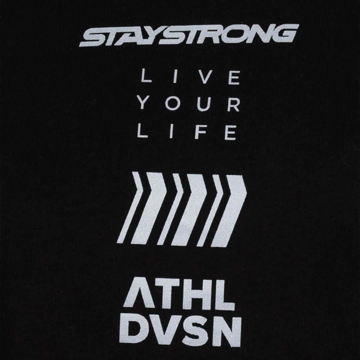 Stay Strong Multi Ladies Long Sleeve T-Shirt - Black - Image 4