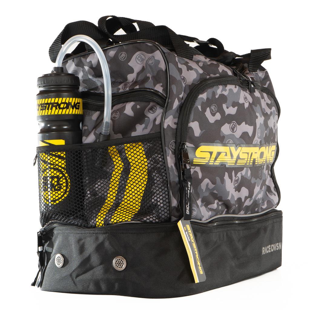 Stay Strong Race DVSN Helmet/Kit Bag - Black/Grey Camo - Image 4