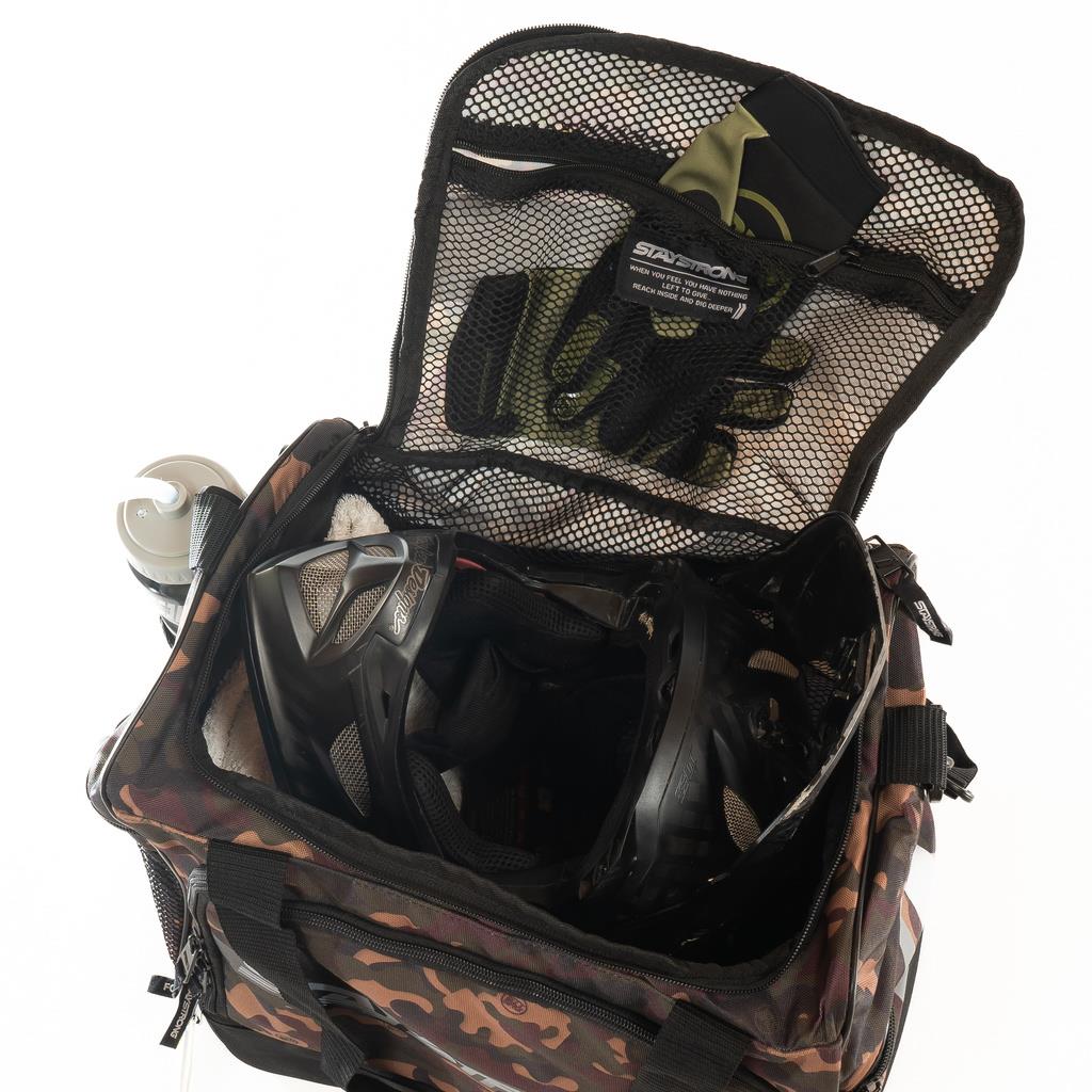 Stay Strong Race DVSN Helmet/Kit Bag - Green Camo - Image 4