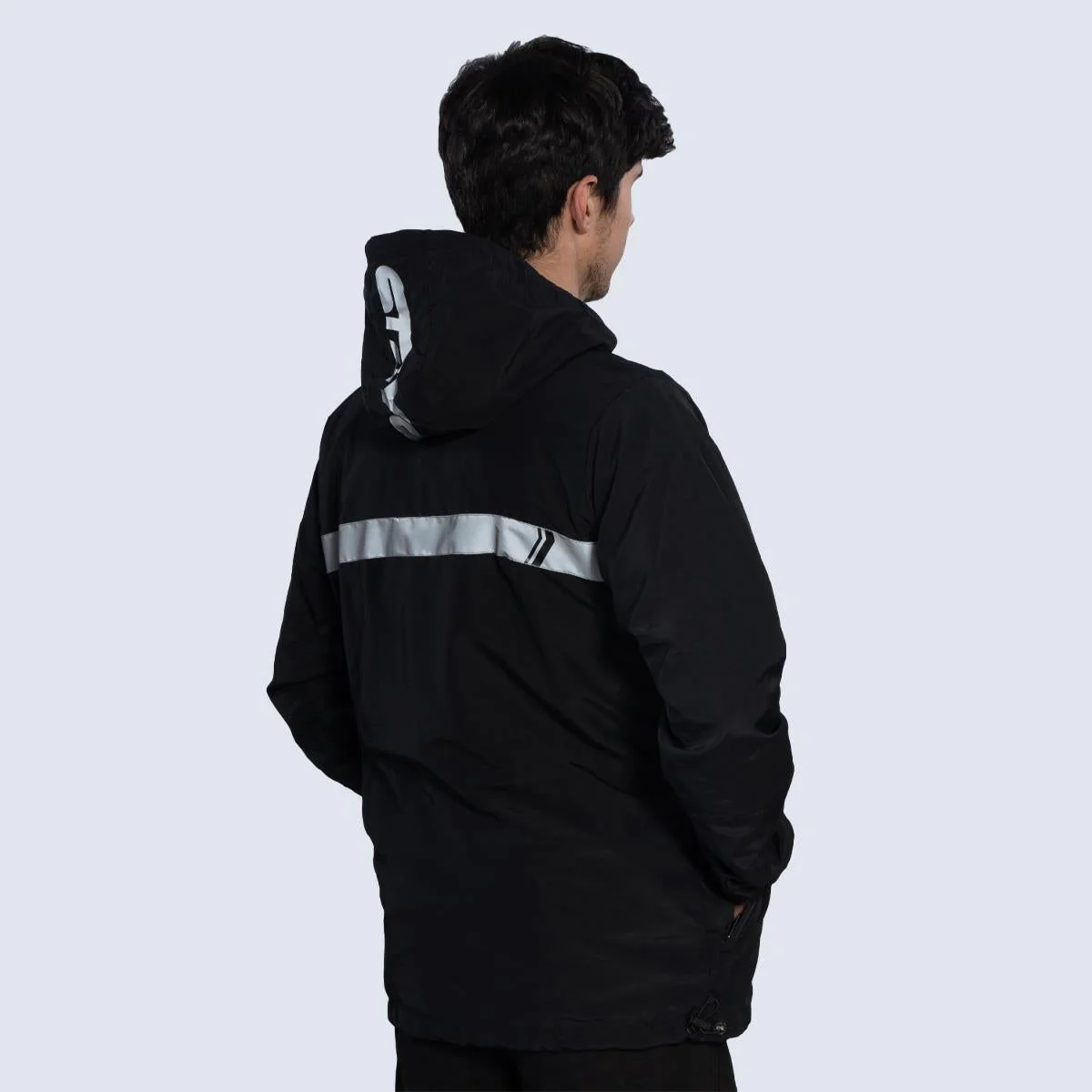 Stay Strong Reflective Stripe Quarter Zip Jacket - Black - Image 2
