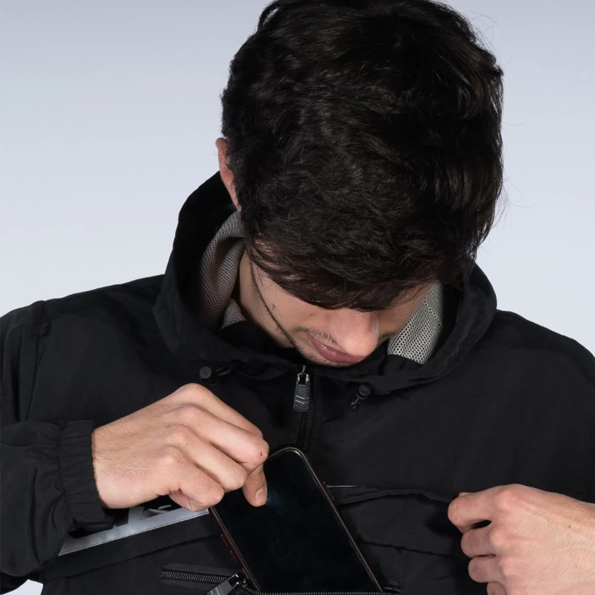Stay Strong Reflective Stripe Quarter Zip Jacket - Black - Image 4