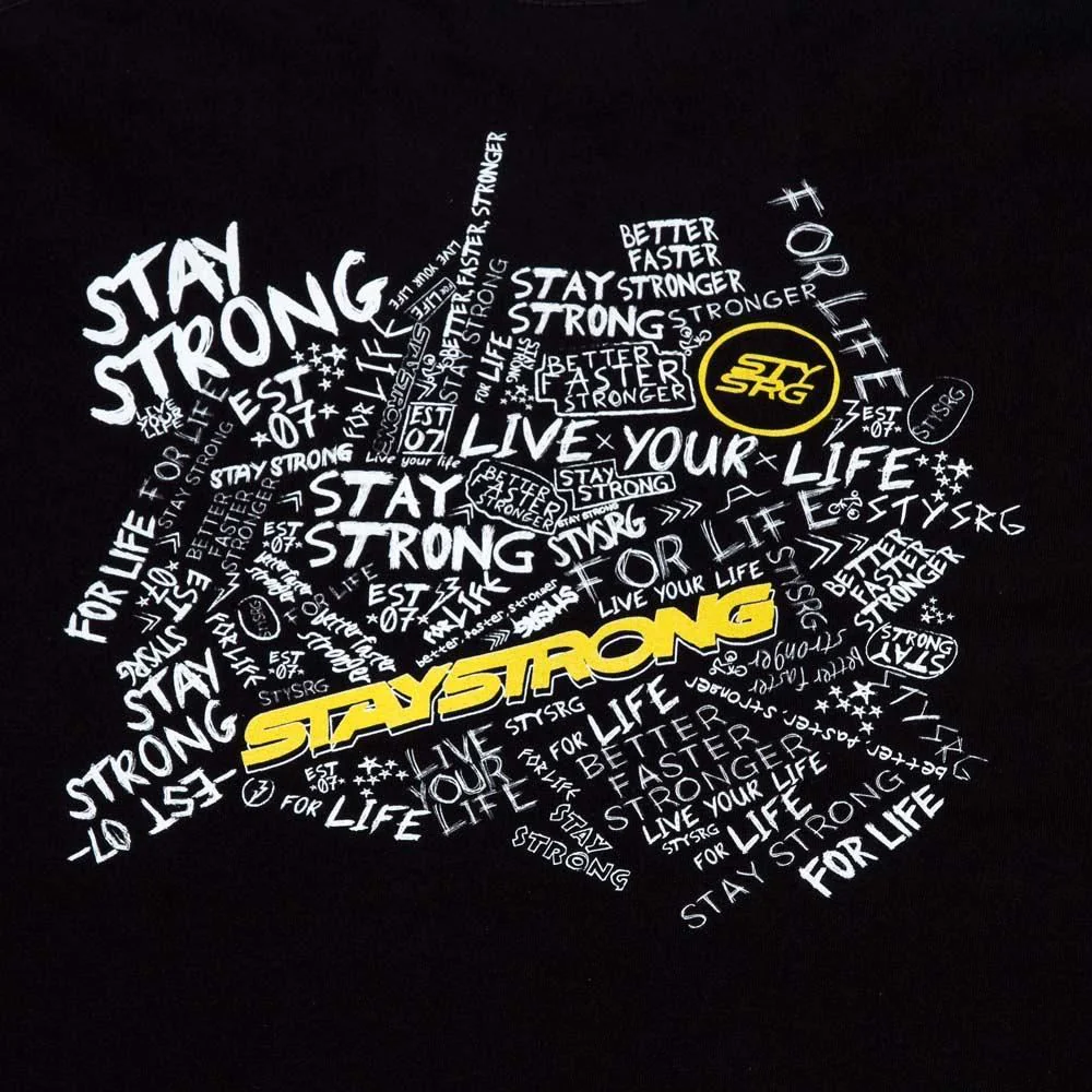 Stay Strong Scribble Long Sleeve T-Shirt - Black - Image 3