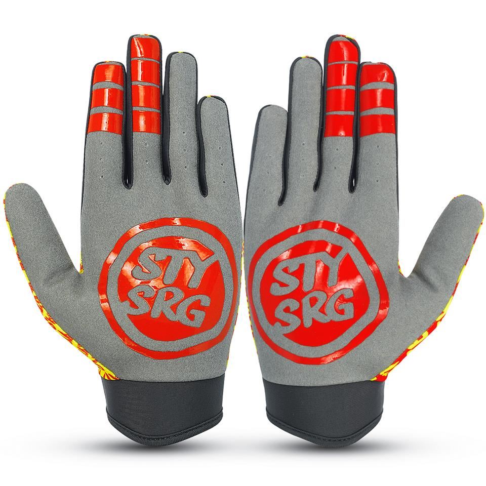 Stay Strong Sketch Gloves - Red/Yellow - Image 2