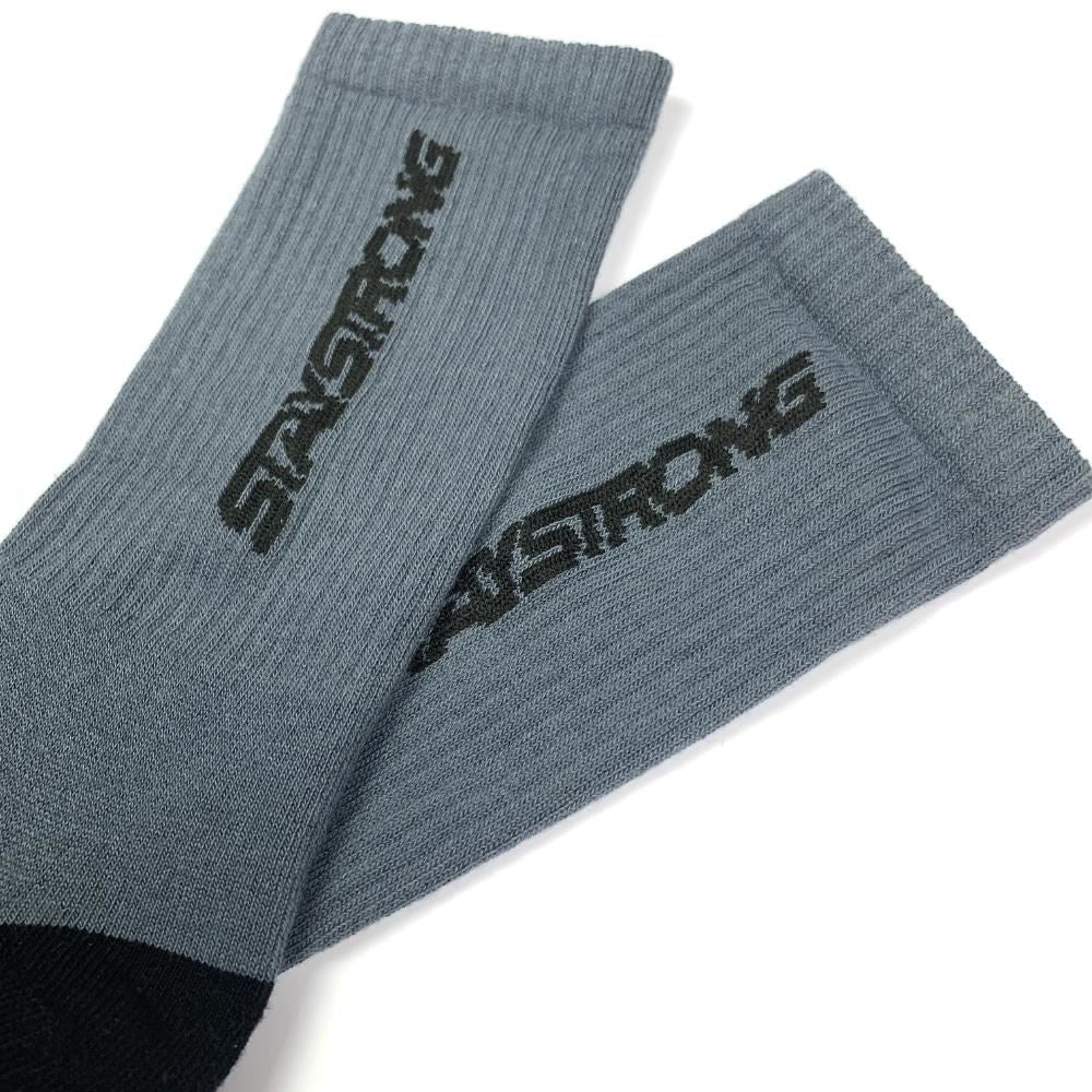 Stay Strong Word Socks - Grey - Image 2