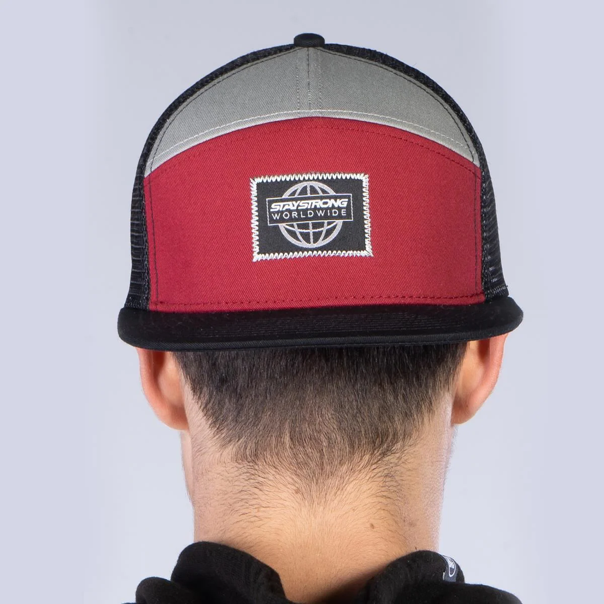 Stay Strong World Wide Snapback - Black/Maroon - Image 4