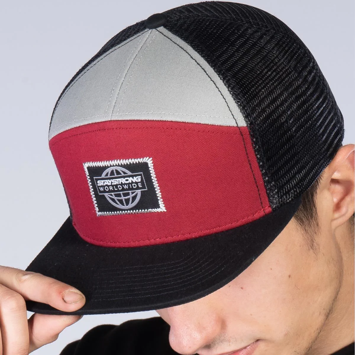 Stay Strong World Wide Snapback - Black/Maroon - Image 5