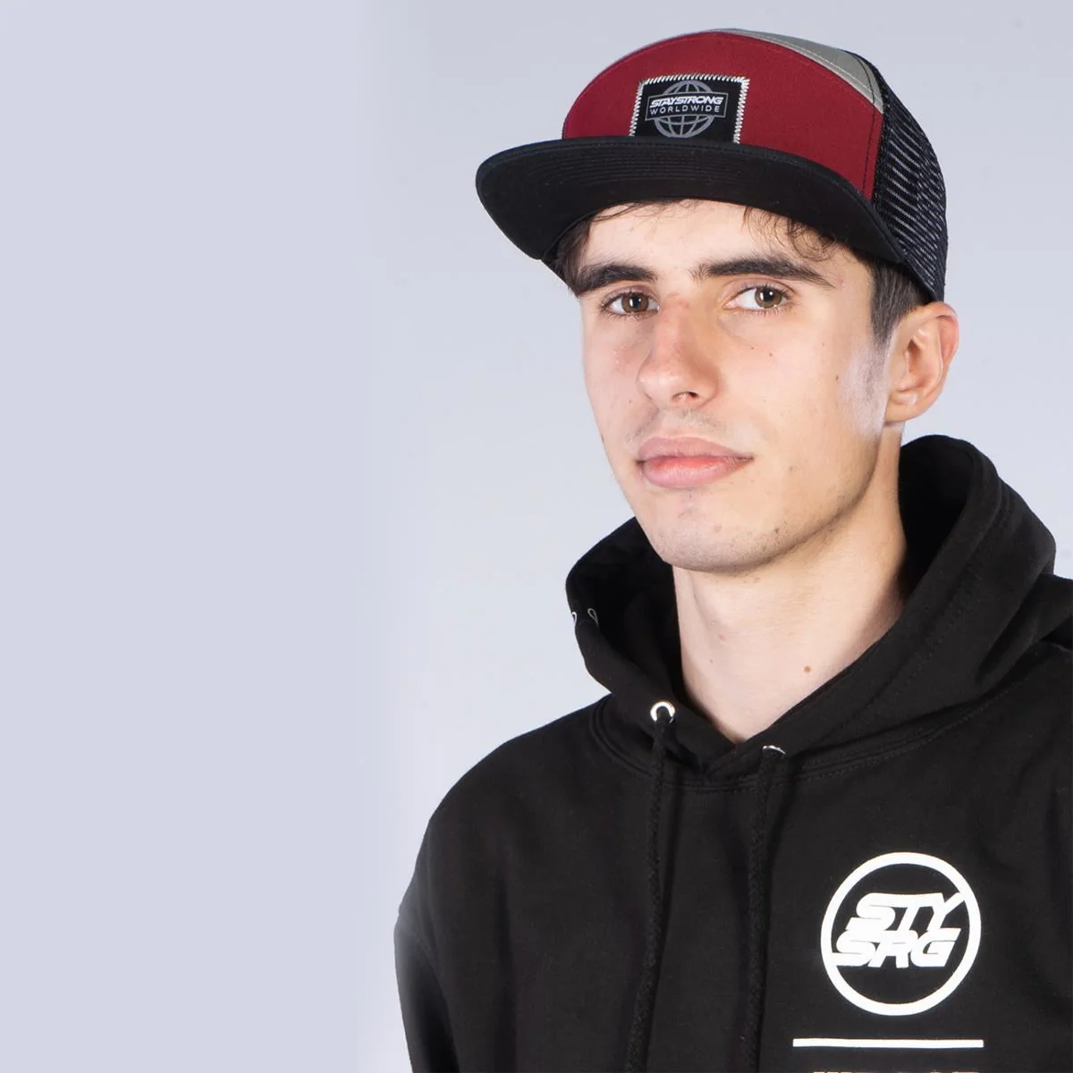 Stay Strong World Wide Snapback - Black/Maroon - Image 6