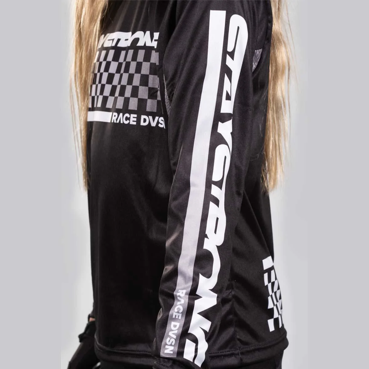 Stay Strong Youth Checker Race Jersey - Black - Image 3