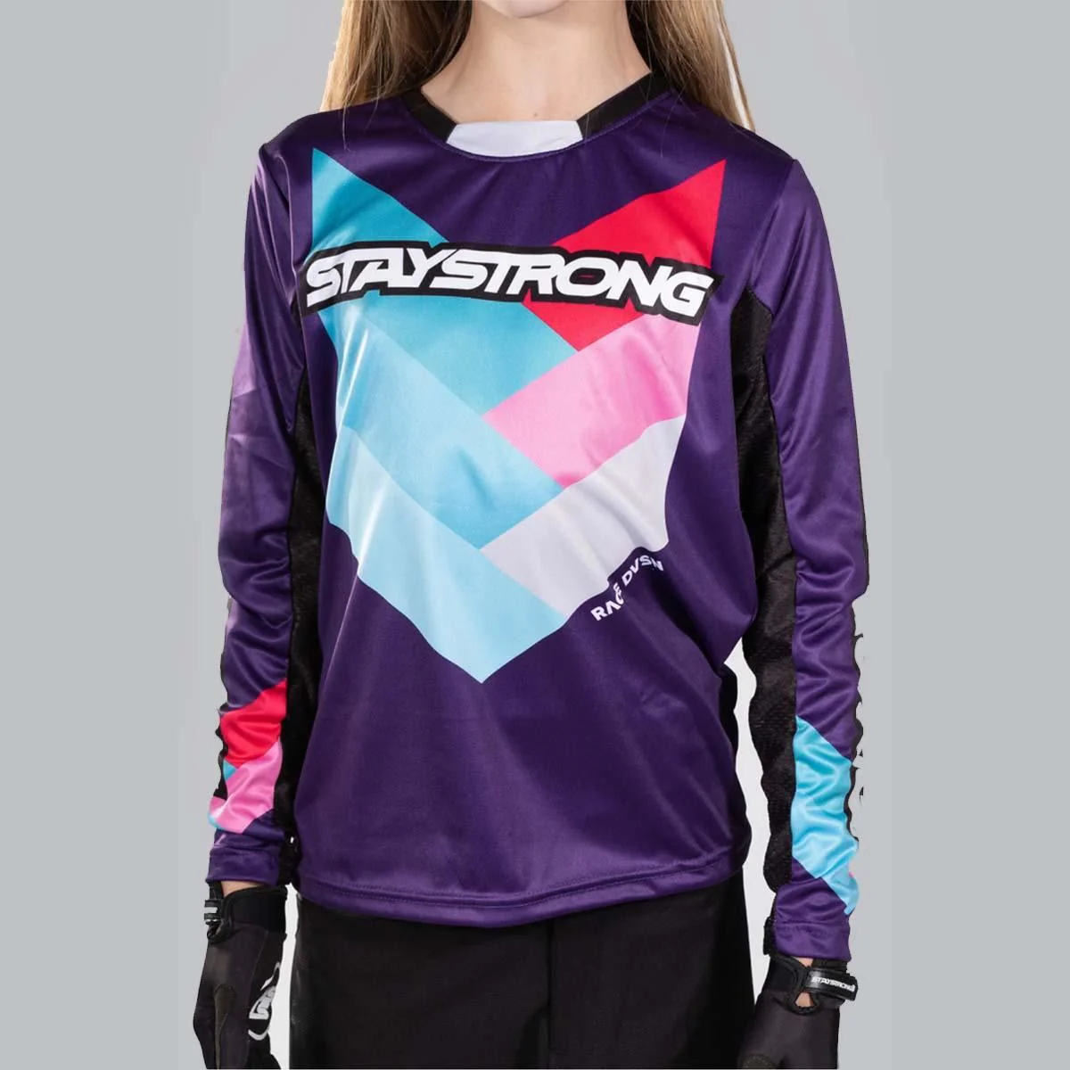 Stay Strong Youth Chevron Race Jersey - Purple - Image 4