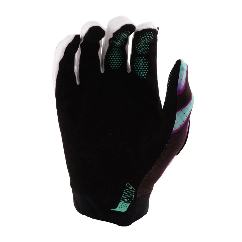 Troy Lee Air BMX Race Gloves - Overspray Black/Real Teal - Image 2