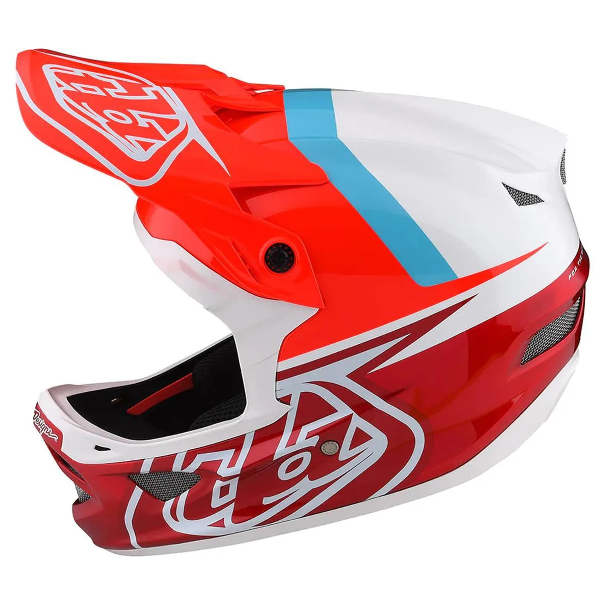 Troy Lee D3 Fiberlite Race Helmet - Slant Red - Image 4