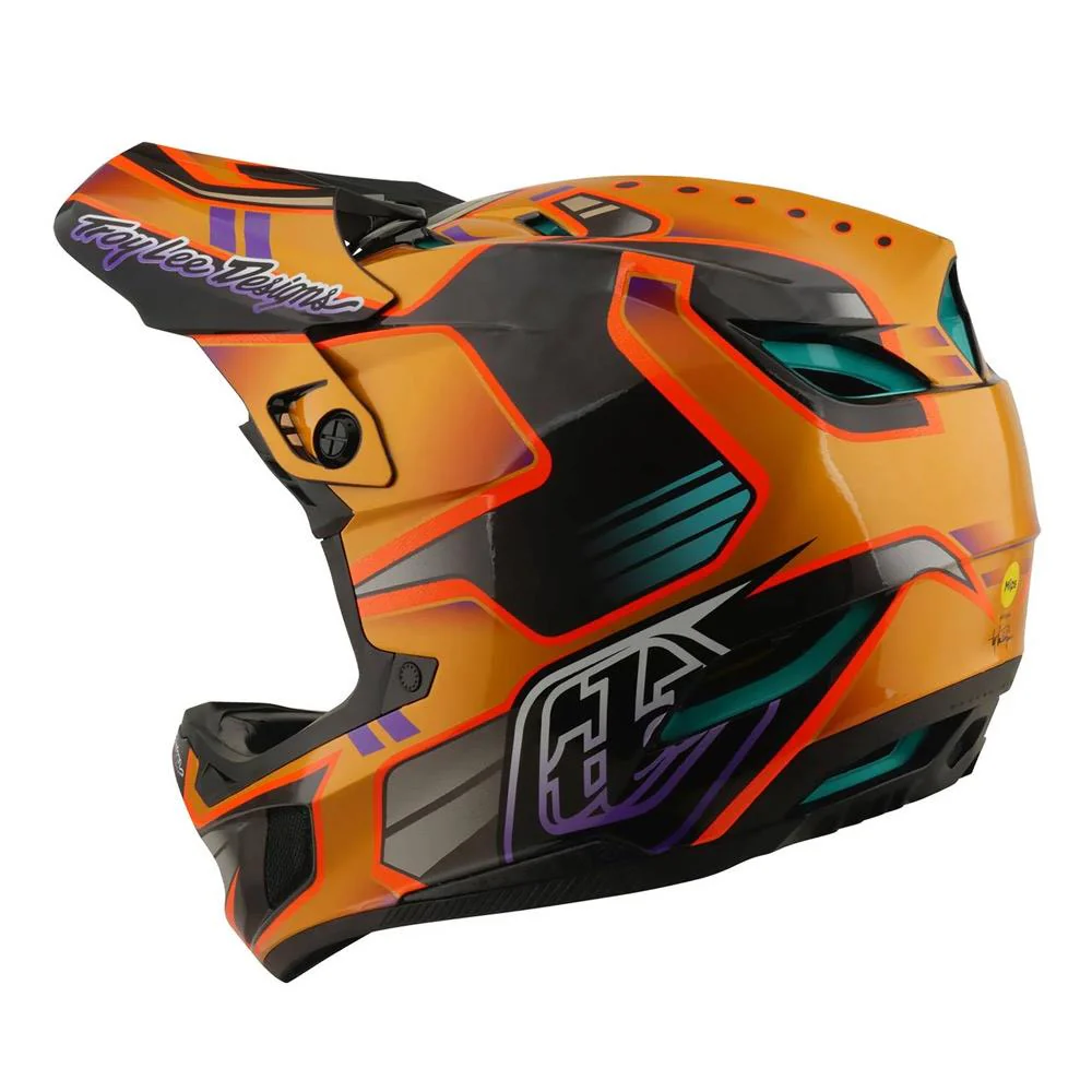 Troy Lee D4 Carbon MIPS Race Helmet - Crest Gold - Image 3