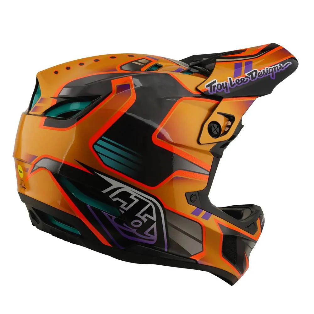 Troy Lee D4 Carbon MIPS Race Helmet - Crest Gold - Image 4