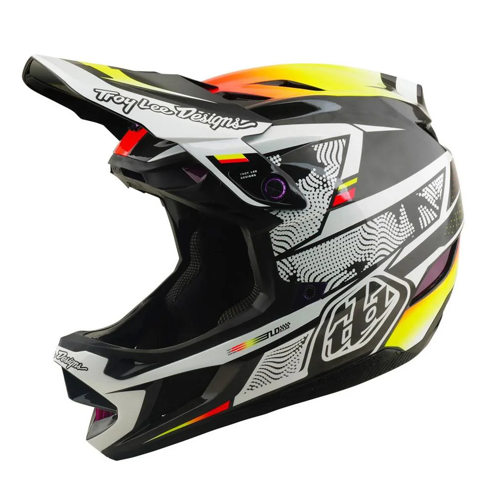 Troy Lee D4 Carbon MIPS Race Helmet - Lined Up Black - Image 2