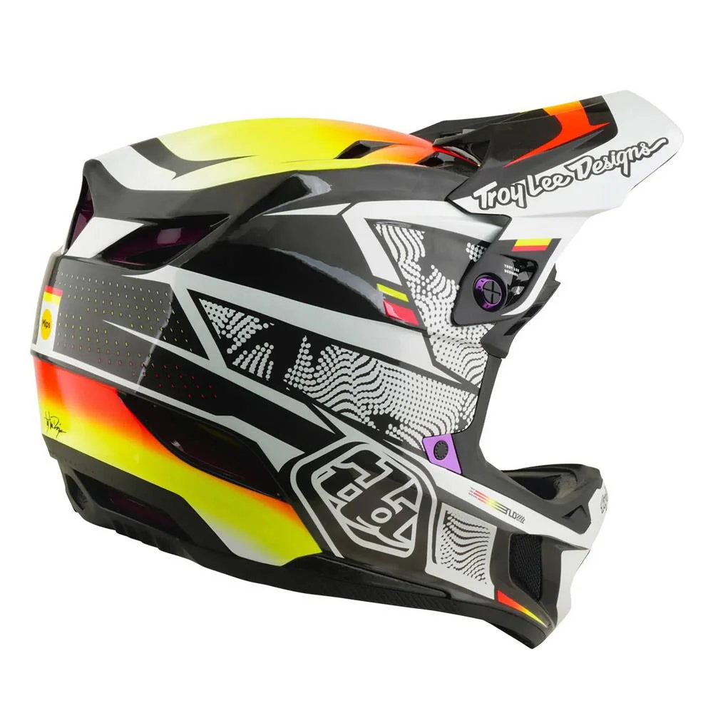 Troy Lee D4 Carbon MIPS Race Helmet - Lined Up Black - Image 3
