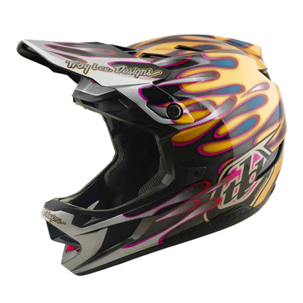 Troy Lee D4 Carbon MIPS Race Helmet - Overspray Gold/Black - Image 2