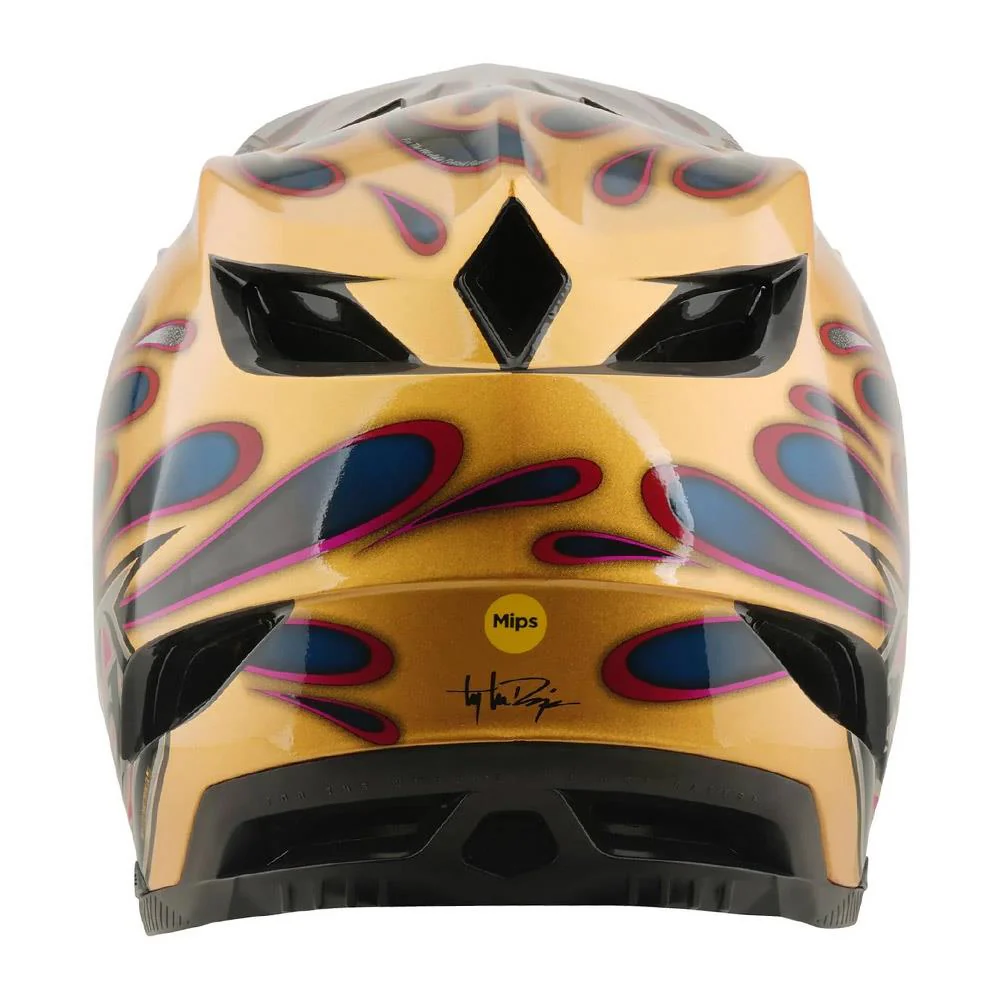 Troy Lee D4 Carbon MIPS Race Helmet - Overspray Gold/Black - Image 5