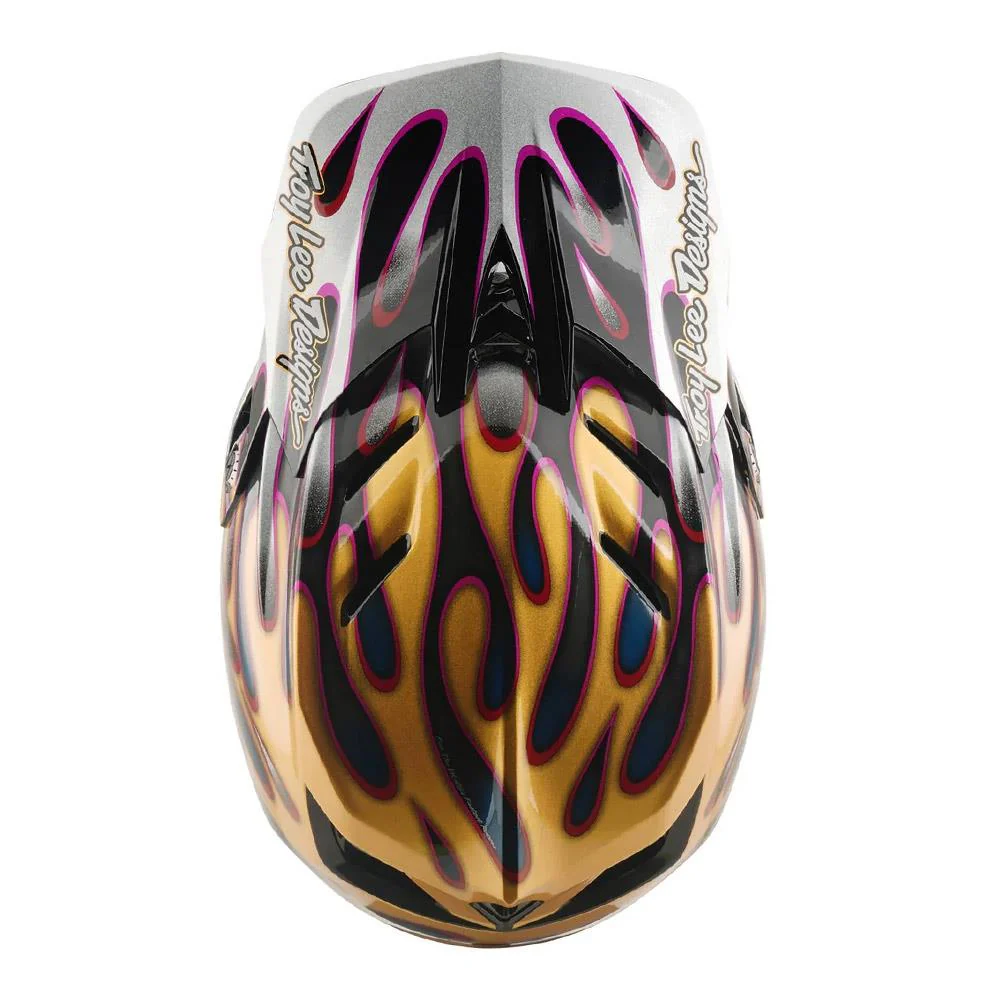 Troy Lee D4 Carbon MIPS Race Helmet - Overspray Gold/Black - Image 6